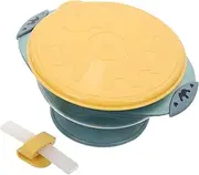 Vaguelly Suction Cup Feeding Bowl Non Slip Reusable Dish for Easy Cleaning Portable Bowl with Straw Ideal Essentials for Mealtime