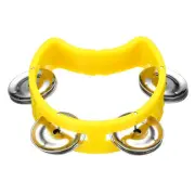 1pcs Tambourine, Jingle Bells Wrist Bells Hand Bell Musical, Yellow