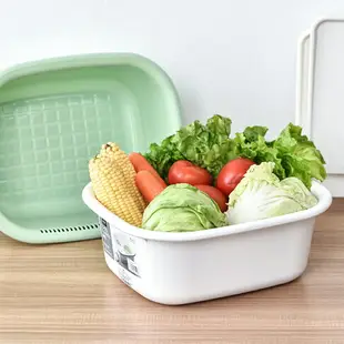 日本進口ASVEL大號洗菜盆瀝水籃 廚房濾水籃家用塑料洗菜籃菜籃子