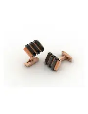 [Cudworth] Stainless Steel Ion Plated Cufflinks in Rose Gold/Black