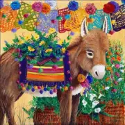 Burro Glass Tile Wall Floor Susan Libby Backsplash Southwest Art SLA074AT