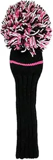 Jan Craig Headcover Handmade Headcover for Driver 460cc Pink/Black/White 2017JCPBWD Size: 460cc, Total Length 17" (excluding POM), POM Width 8" (Width)