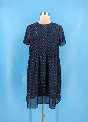Madewell NEW Small Georgette Smock-Top Mini Dress in Polka Dot NWT
