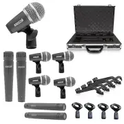 5Core Drum Mic Kit 9Pcs Kick Tom Snare Dynamic Mics Instrument Microphone Set