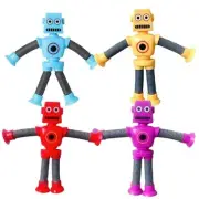 Boono Pop Tube Robot Toy Extendable Limbs Robot Toy Silly Funny Present Suction