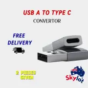 USB Type-A to Type-C 3.1 Adapter OTG Charging & Data Sync Converter Port 2-Pack