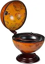 Tabletop Globe Bar Wine Stand Eucalyptus Wood Home Decor Furniture Gift