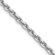 [JewelryWeb] 14k Gold Wg 1.4mm Sparkle Cut Round Open Link Cable Chain Necklace Chain-Necklace