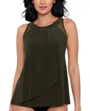 Miraclesuit Illusionists Ursula Underwire Tankini Swim Top In Nori Green
