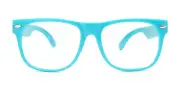 KIDS GLASSES TURQUOISE CLEAR LENS PROTECT CHILD'S EYES FROM UVB UVA WITH POUCH