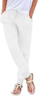 [Generic] Womens Casual High Waist Pants Stretchy Drawstring Sports Pants Casual Lounge Dress Workout Pockets Trousers