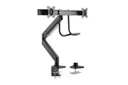 BRATECK Dual Monitors Aluminum Heavy-Duty Gas Spring Monitor Arm with Handle Fit Most 17-32 Monitors Up to 8kg per screen VESA 75x75/100x100