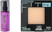 Maybelline New York Lasting Fix Makeup Setting Spray & Fit Me Matte & Poreless Pressed Powder - Classic Ivory 120