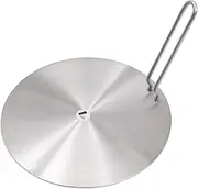 NUZAMAS Induction Hob Heat Diffuser Plate Cooking Converter Disc Electric Cooker Plate Stainless Steel Heat Diffuser Induction Plate with Separable Handle 20cm