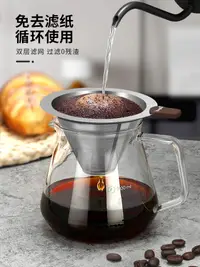 在飛比找松果購物優惠-美式風格不鏽鋼咖啡過濾器免濾紙咖啡濾杯超細加密咖啡壺 (2.