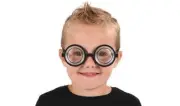 NERD GLASSES Costume Funny Joke Dork Geek Trick Coke Bottle Thick Lenses Black