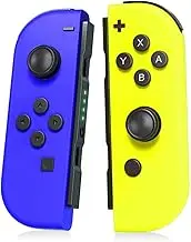 YUYIU 【Upgraded Switch Controllers Replacement for Switch/OLED/Lite, Switch Controller for Switch Controller,Switch Controllers Support/Screenshot/Wake-up/Motion Control/Dual Vibration (Blue Yellow)
