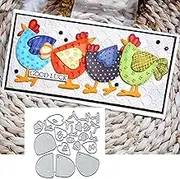 Heart Animal Love Chicken Metal Die Cuts,Mother's Day Chicken Heart Cutting Dies Cut Stencils DIY Scrapbooking Decorative Embossing Paper Scrapbooking Card Making