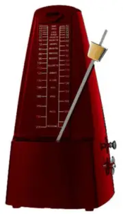 Cherry Metronome with Metal Mechanism & Bell in Red Plastic Casing