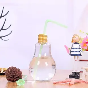 [拉拉百貨]燈泡造型玻璃瓶 200ml 電燈泡玻璃杯 飲料瓶 花瓶 居家佈置 創意
