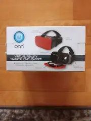 ONN Virtual Reality Smartphone Headset Red for iPhone, Android, Samsung Etc