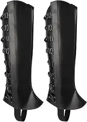 [FORNYIN] Medieval Boot Cover Men Faux Leather Pirate Renaissance Boot Covers for Halloween Cosplay Costume