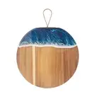 Round Cutting Board Cheese Wood Resin with Handle for Meat Bread Charcuterie