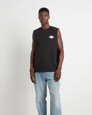 Scribble Muscle Tee in Black