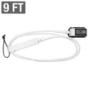 ELUDE Surfboard Leash 9ft (Pro 7mm) Maximum Strength (White)