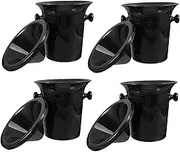 VALICLUD 4Pcs Western Spitting Barrels Double Ears Ice Buckets Stylish Black Wine Tasting Spittoons Strong Thickened Design for Wine Beer