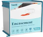 LUCID Encasement Mattress Protector - Completely Surrounds Mattress for Waterproof Protection - Dorm Room Essentials - Twin XL