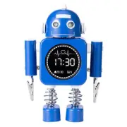 Laser Kids Robot Themed Time Digital Alarm Clock Date/Temperature Blue 16cm 3y+