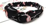 Headbands for Women,Hair Band Boho knotted Headwraps Mixed Printed Twisted Bow Hairbands, Vintage Floral Polka Dot Wide Hair Hoops Girls Hair Accessories for Daily Wearing Dating Sports (Black)