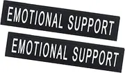 2Pack Service Dog Patches, Black Vest Patch for in Training Dog, Removable Dog Harness Patches with Hook Backing, Emotional Support-S
