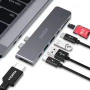 For MacBook Pro /Air Thunderbolt 3 7in1 USB 3.0 Type-C Port USB C Hub Adapter
