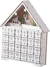 Ｂｅｓｇａ Christmas Wooden Count Wood Advent Calendar House Shape Holiday Decoration for Home Classroom, Size S