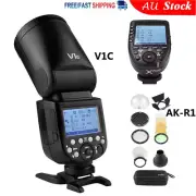 Godox V1-C V1C 2.4G Round Head Flash + XPro-C Trigger for Canon + AK-R1 Kit