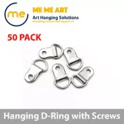 50 x D-Rings + Screws for Picture Framing Frame Fixings Hanging Hanger