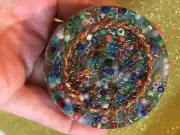 Orgonite - Special Puck 2 Tensor Rings + Shot - 1000 Petal Lotus Symbol - 142gr