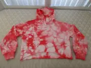 NWT United Colors of Benetton Girl's Cute Orange Tie-Dye Hoodie Top, Sz US 11/12