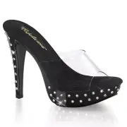 COCKTAIL-501SDT Rhinestone Studded Platform Slide