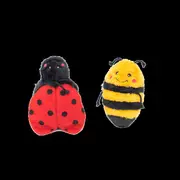 Zippypaws Crinkle Bee And Lady Bug Squeaky Dog Toy