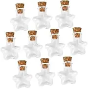ULDIGI 20Pcs Star Shaped Glass Bottles with Cork Stoppers for DIY Crafts Decorative Wish Jars for Home Shop and Giving Creative Small Bottles for Potpourri and Art