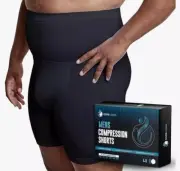 QORE LOGIQ mens compression shorts LARGE. BLACK. Instant Shaping