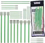 U.S. Art Supply 30 Alcohol Ink Blending Swabs - Foam Tip Brushes, Assorted Shapes and Sizes - Mixing, Blending, Re-Wet, Lift Ink, Dye, Paint, Drawing on Yupo Paper, Art and Craft Mediums, Epoxy Resin