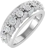 [FINEROCK] 1/2 Carat Diamond Wedding Band Ring in 925 Sterling Silver or 18K Yellow Gold over Sterling Silver