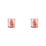 2x 30th Pink Chrome Candle Vanilla Fragrance 45hr Burntime Keepsake Gift Set