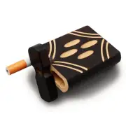 Classic 3" Oval Design Swivel Cap Wooden Tobacco Case - Green Goddess Supply