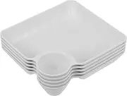UTHCLO 5pcs Sushi Dumpling Plates Practical Dipping Compartment for Chips Sauce Safe Easy to Clean