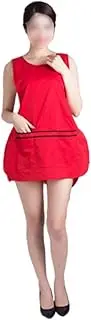 Ipetboom Practical Barber Apron Protective Uniform for Hairdressers Breathable Red for Salon Supplies Comfortable with Pockets for Storage